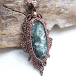 セラフィナイトマクラメネックレス｜天然石エスニックアジアンエキゾチックなアクセサリーmac443 5枚目の画像