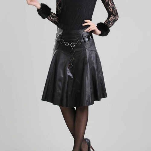 新品レディース高級 本革↑超ソフトなラムレザースカート黒☆ラムレザースカート 新品レディース高級 本革↑超ソフトなラムレザースカート黒