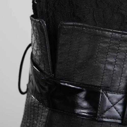 新品レディース高級 本革↑超ソフトなラムレザースカート黒