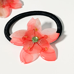 大きめ 40代のヘアゴム 大人 個性的 グリーン 北欧風 リーフ ヘア