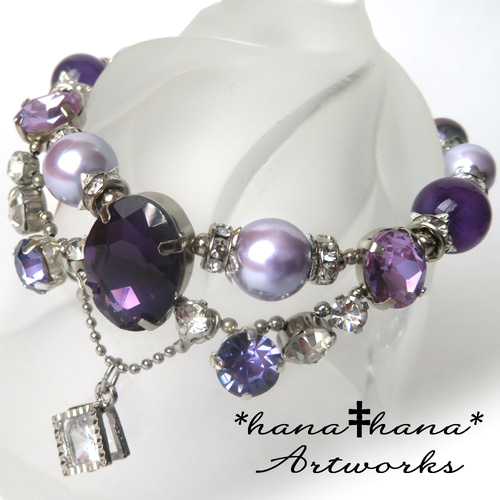 Amethyst Princess**‡ビジュー‡**天然石ブレスレット2517 ブレスレット