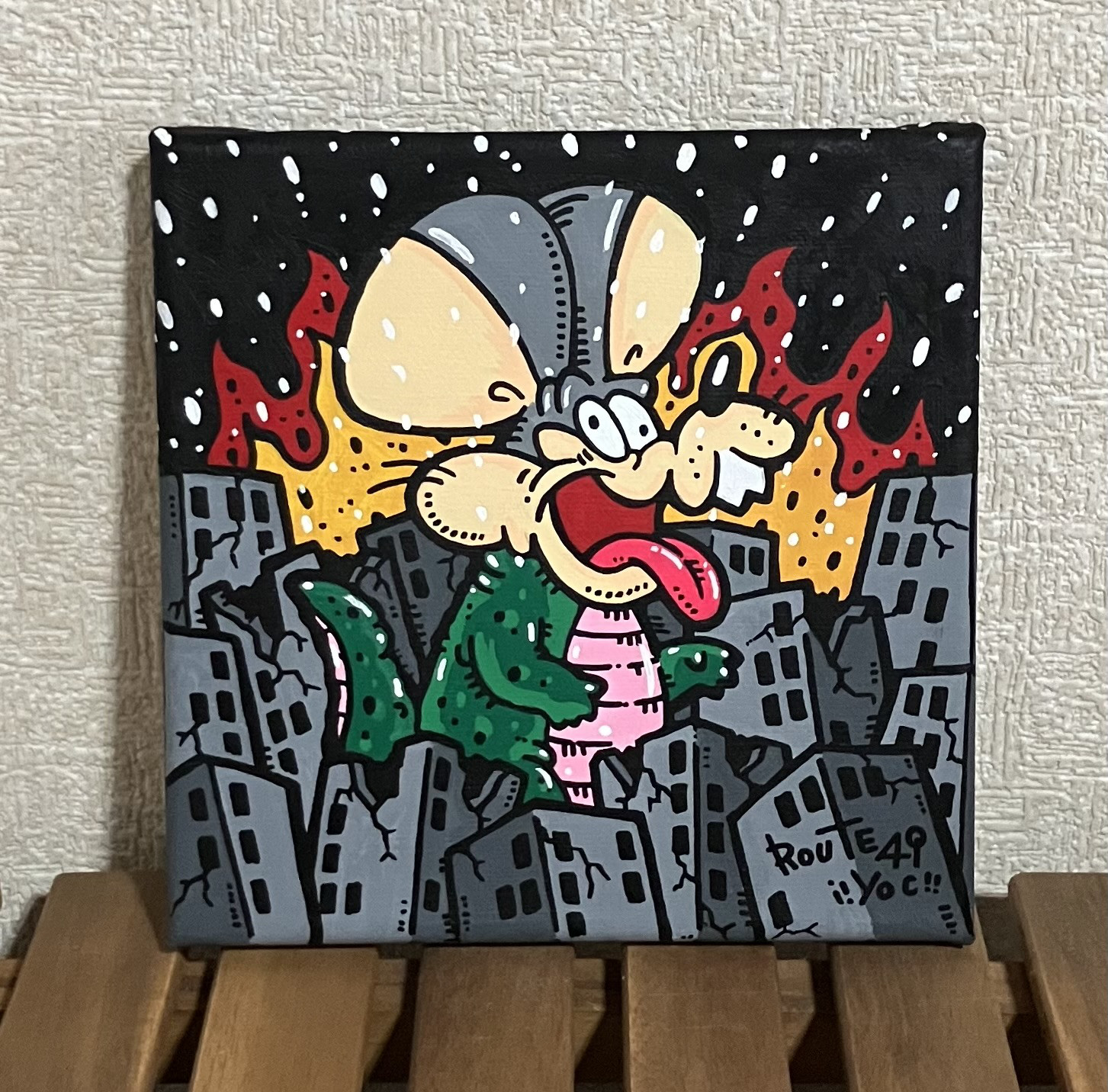 【来襲】原画 アクリル絵の具　キャンバス　動物