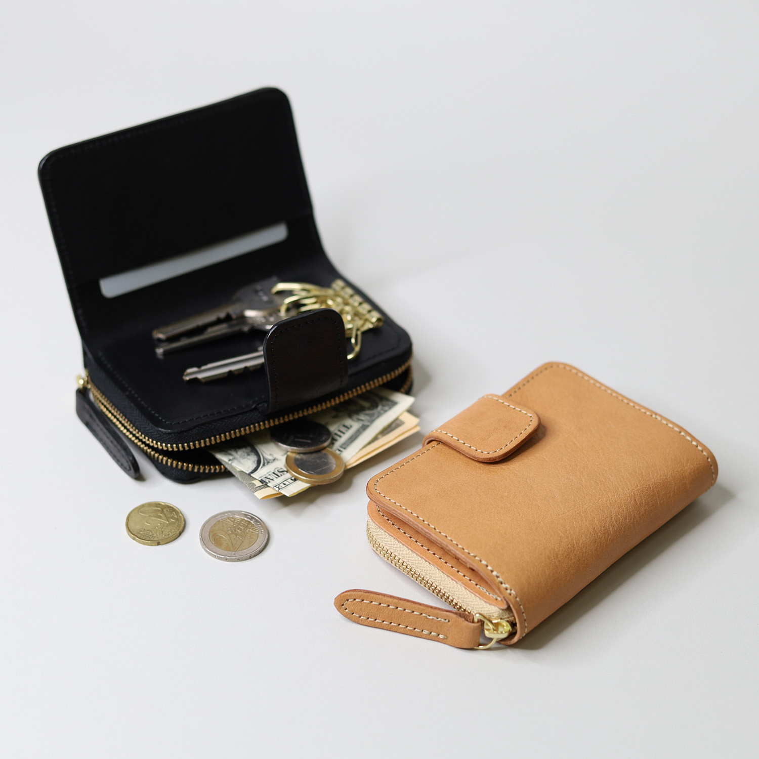 キーウォレット キーケース 日本製 レザー 革 スマートキー対応 鍵 車 ミニ財布 コンパクト gl-00009