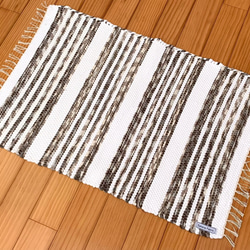 裂き織り」 ラグマット 【ネイビー✽レッド】 カーペット・絨毯・ラグ