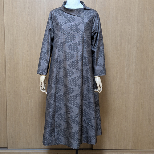 着物リメイク ワンピース 大島紬 M〜L ワンピース さらあお 通販