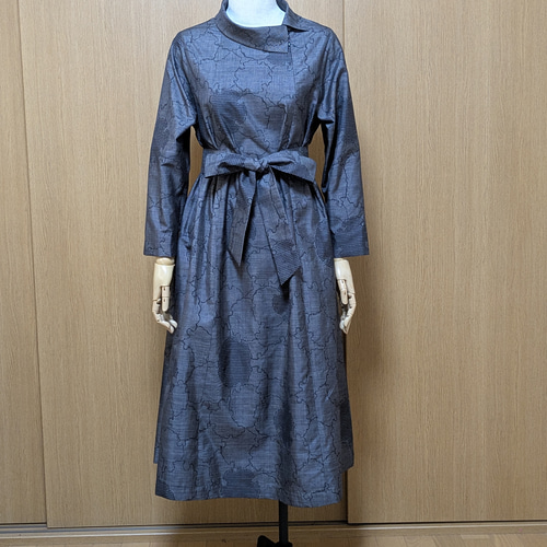 着物リメイク ワンピース 大島紬 M〜L ワンピース さらあお 通販