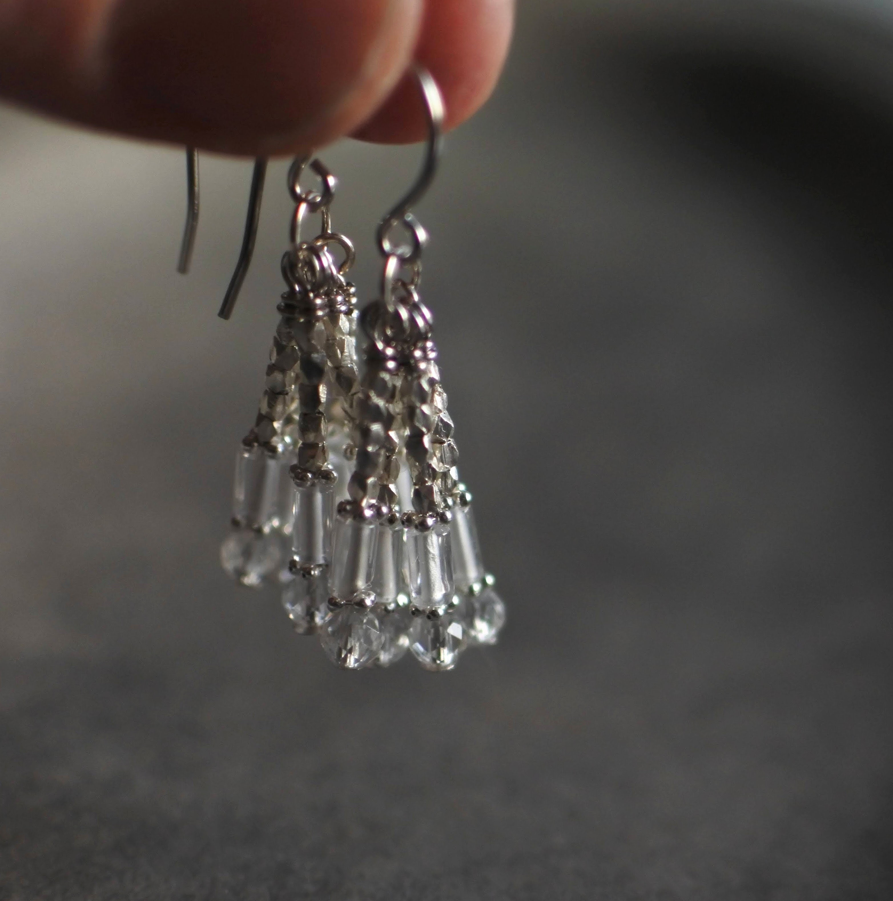 カレンシルバー　クリスタルクォーツのフリンジピアス（silver925）