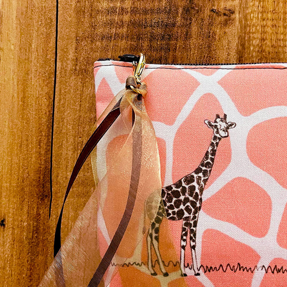 【再販】《送料無料》ふんわりミニポーチ キリンアミメPK 7枚目の画像