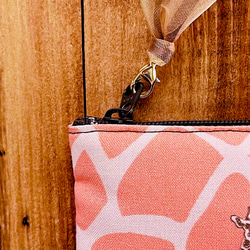 【再販】《送料無料》ふんわりミニポーチ キリンアミメPK 12枚目の画像