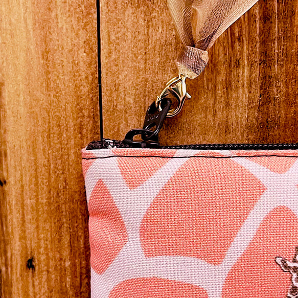 【再販】《送料無料》ふんわりミニポーチ キリンアミメPK 12枚目の画像