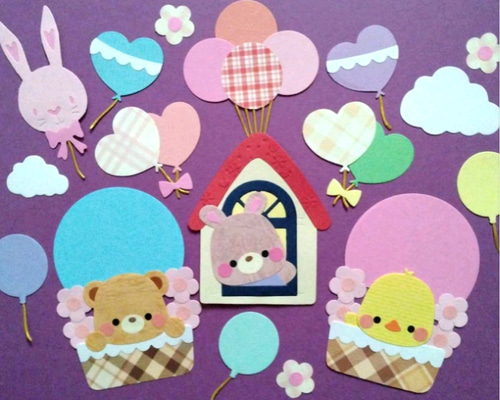 クラフトパンチ アルバム 飾り ペーパー クラフト 卒園 卒業 気球