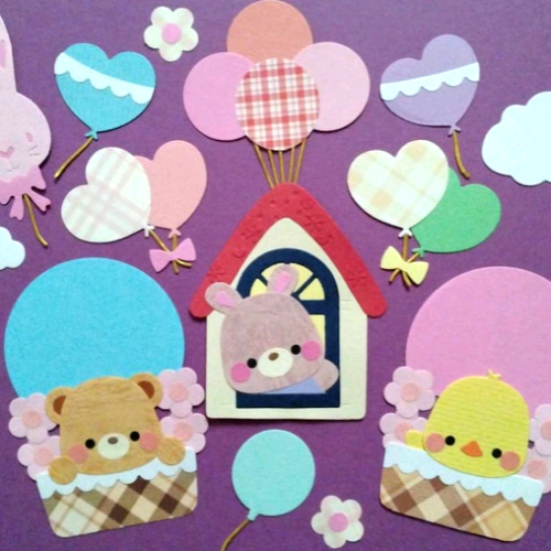 クラフトパンチ アルバム 飾り ペーパー クラフト 卒園 卒業 気球