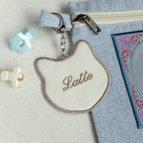 リアル刺繍キーホルダー 写真から作るうちの子刺繍 キーリング