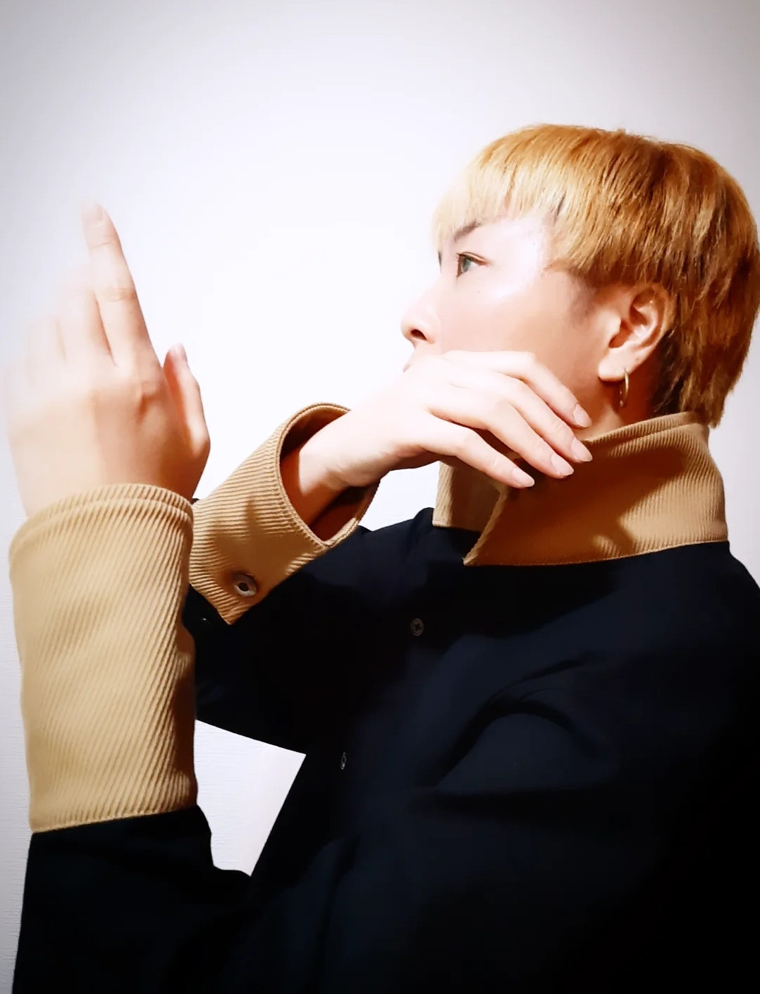 【オーダーメイド】スタンドカラー × ロングカフス メンズシャツ