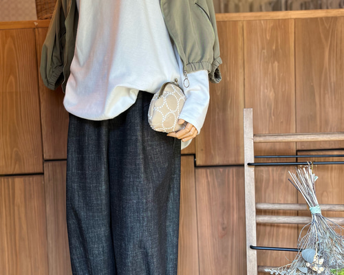 美品✨ミナペルホネン タンバリン柄 半袖チュニック 40 大きめサイズ