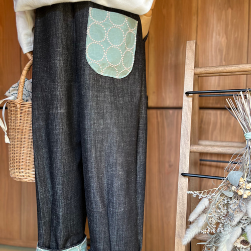 ミナペルホネン　tambourine パンツ 再販】ミナペルホネン「tambourine」切替デザインのナチュラルパンツ