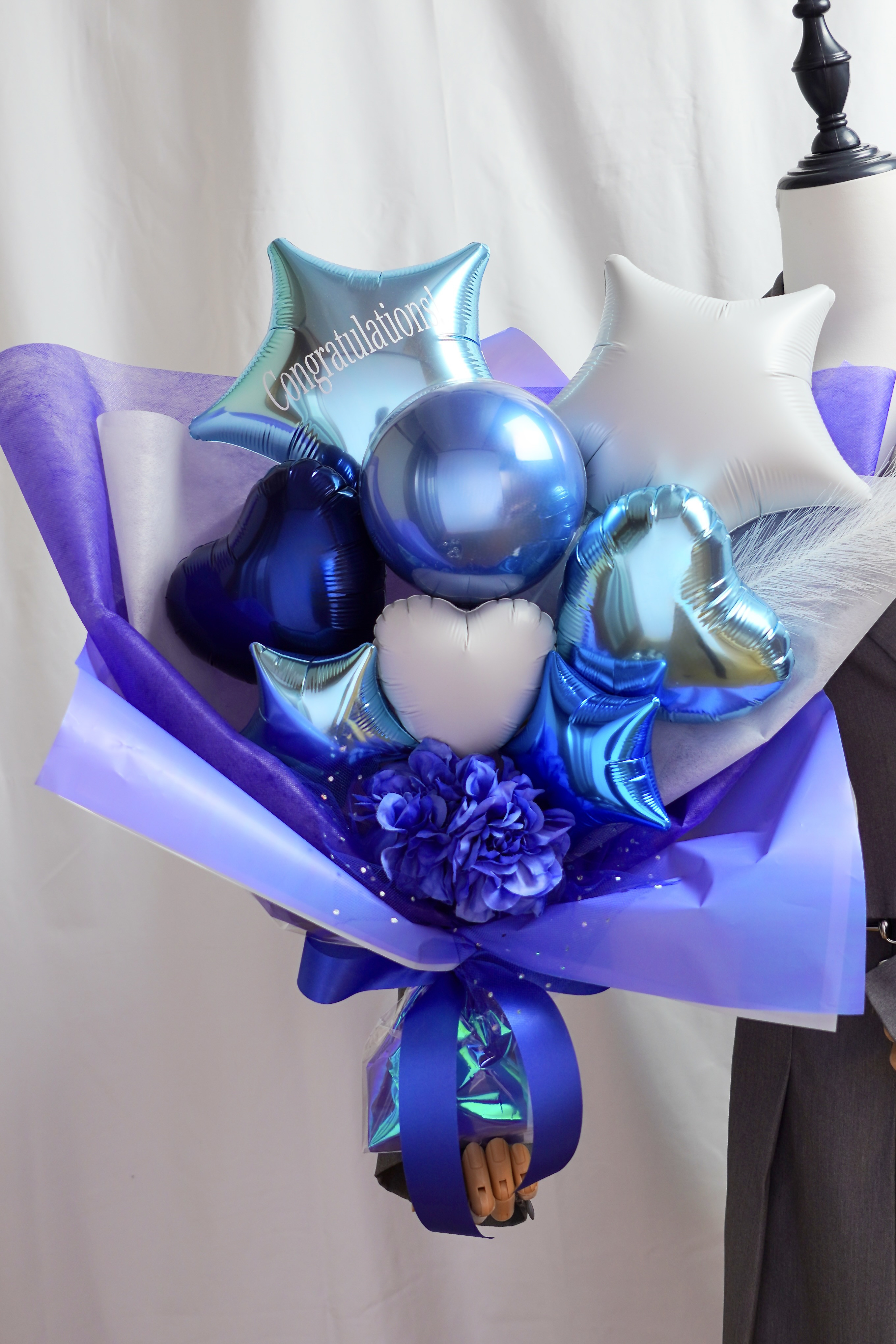 星いっぱい！ブルースターブーケ　卒業　卒部　卒園　離任　退職　引退　成人