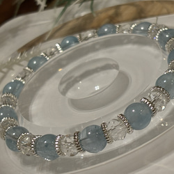 ブルータピオカ瑪瑙ブレスレット，タピオカアゲート！かわいいブルー