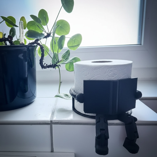 ちょこんと座る トイレットペーパーホルダー バス・トイレ・洗面用品