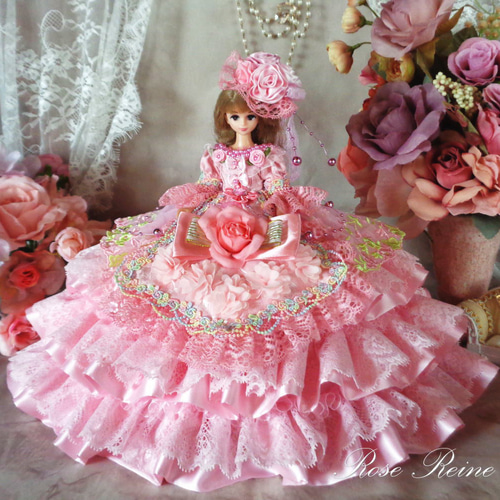 ★初売りセール ベルサイユの薔薇 ピンク＆ホワイトのボリュームドールドレス ☆初売りセール ベルサイユの薔薇 ピンク＆ホワイトのボリュームドール