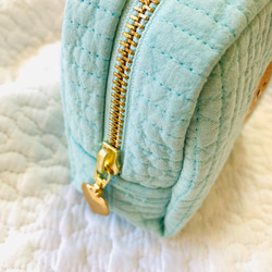 くまのエル+mini heart  選べる　minipouch Sサイズ　H10.5W12 D4.5 オリジナル刺繍 3枚目の画像