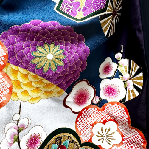 超ロング 振袖 着物リメイク ドレス 和柄 ワンピース ぽわん袖 変わり