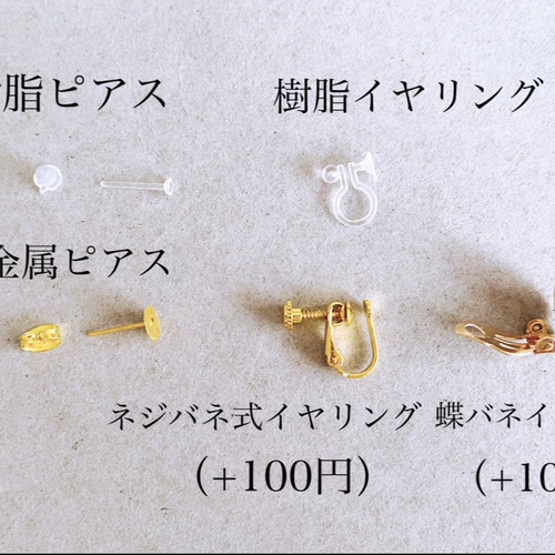 かすみ草入り❁⃘シンプル耳飾り ピアス（スタッド・一粒） miico 通販