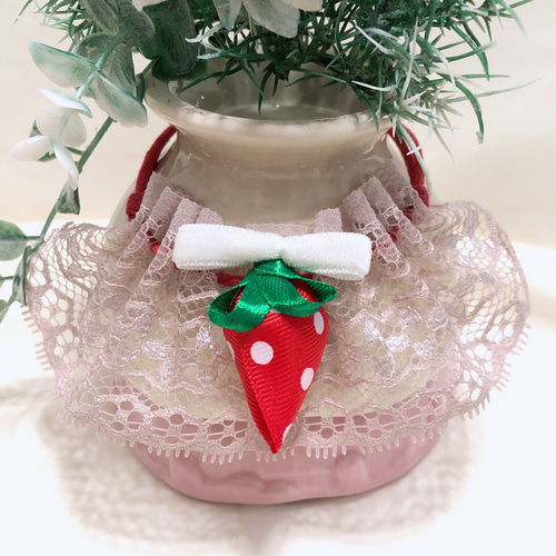 業務用トリミングチョーカー リボン バレンタイン 苺 イチゴチョコ 2月