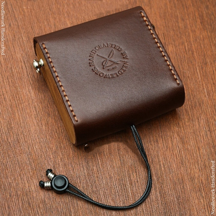 NEEDLEWORK クラシックレトロ クリエイティブ 本革 多機能収納バッグ