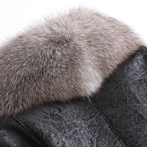 ☆豪華シルバーフォックス襟付き☆Wフェイスのレッキスロングコート