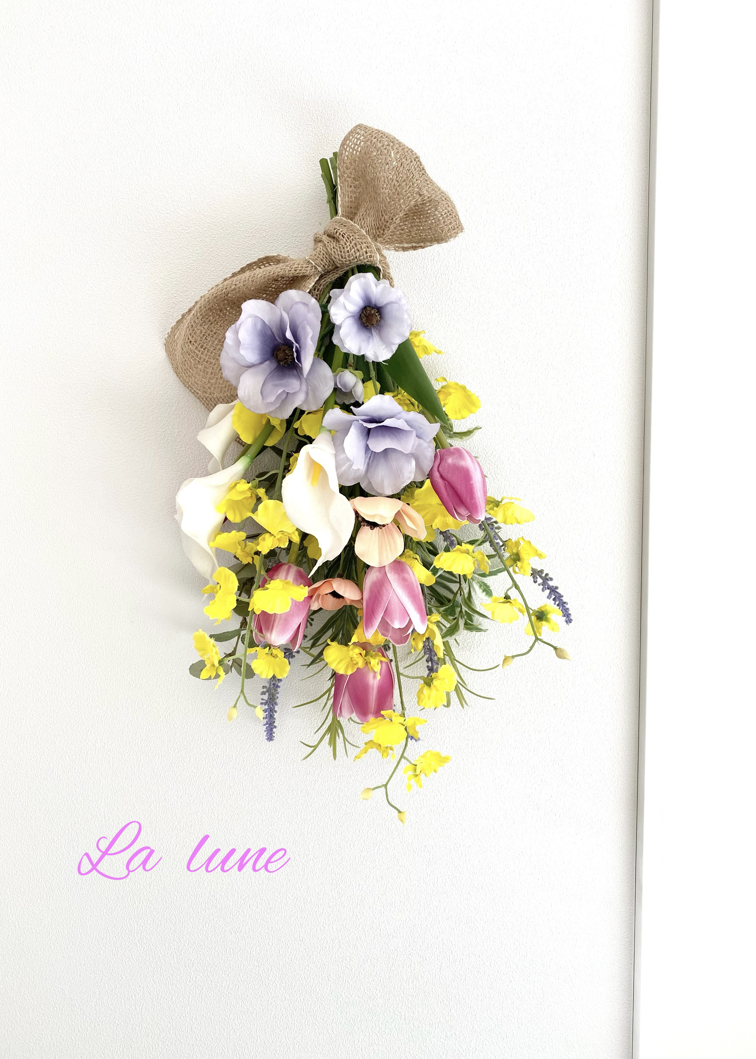 spring swag 〜チューリップ・ラナンキュラス・オンシジウム・カラー〜 春爛漫♪季節のインテリアフラワー 4,464円