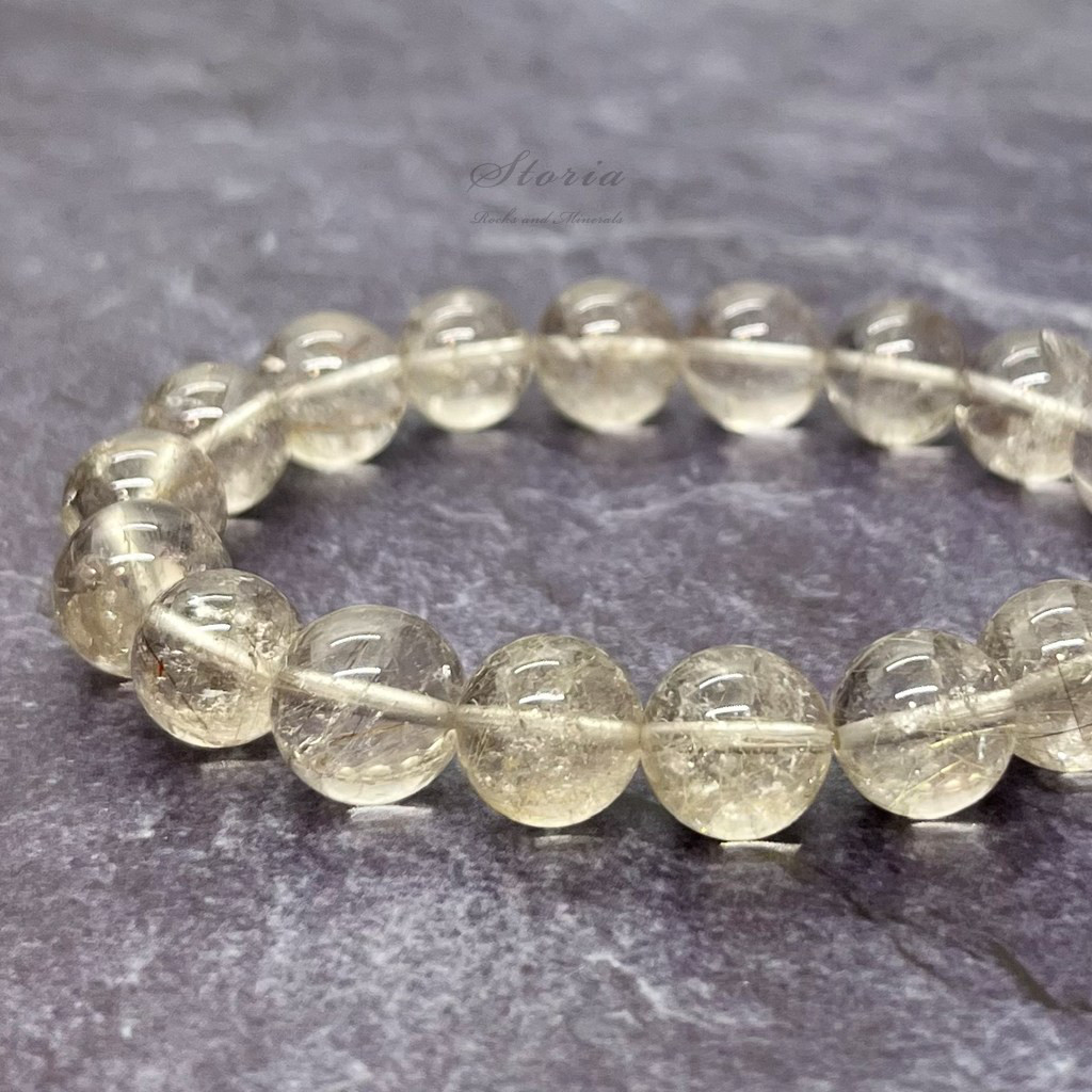 【一点もの】11mm ブラジル・バイーア州産 ルチルクォーツ（金紅石水晶）ブレスレット【鑑別済み】