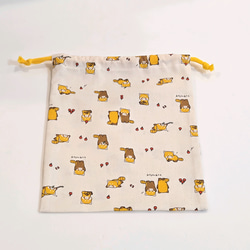 入園入学準備に◎ 動物柄巾着袋（25×20cm）｜給食袋・小物入れ・ギフト・サイズオーダー可 3枚目の画像