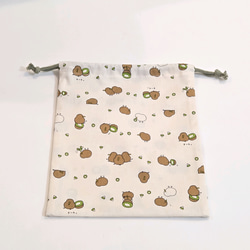 入園入学準備に◎ 動物柄巾着袋（25×20cm）｜給食袋・小物入れ・ギフト・サイズオーダー可 7枚目の画像