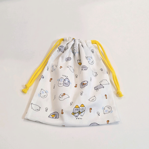 入園入学準備に◎ 動物柄巾着袋（25×20cm）｜給食袋・小物入れ・ギフト・サイズオーダー可 4枚目の画像