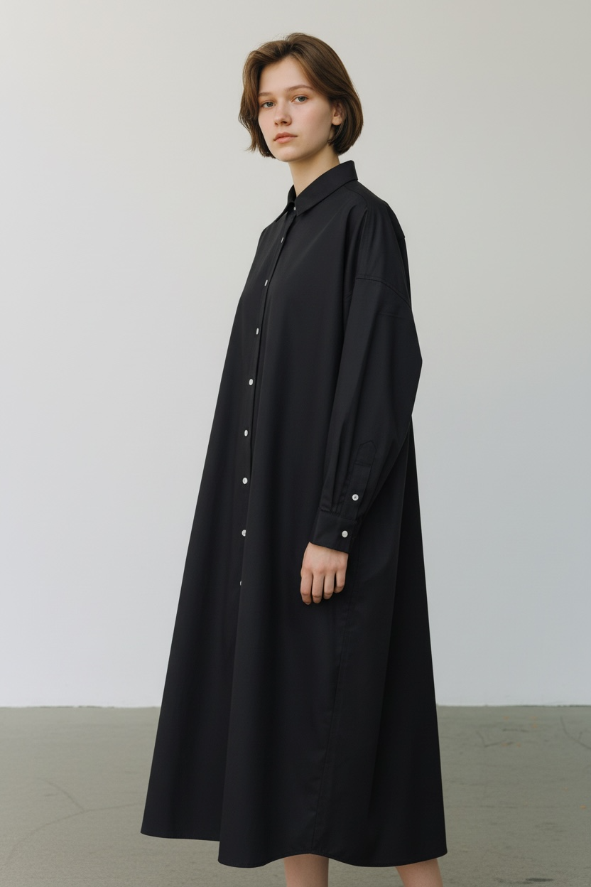 【尾州ウール】長袖ワイドタックシャツ 10,032円