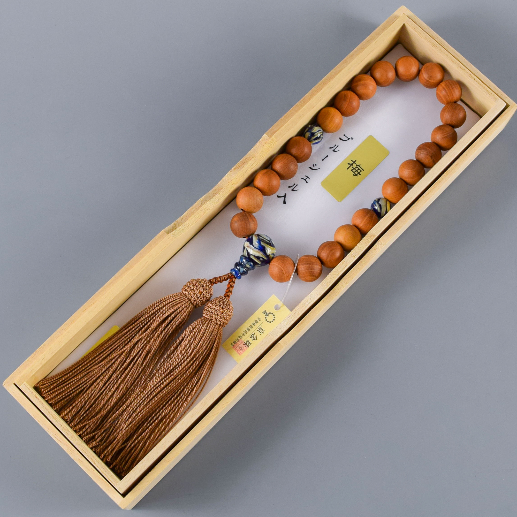 梅木　ブルーシェル珠　仕立て　略式数珠　片手念珠　JUA147