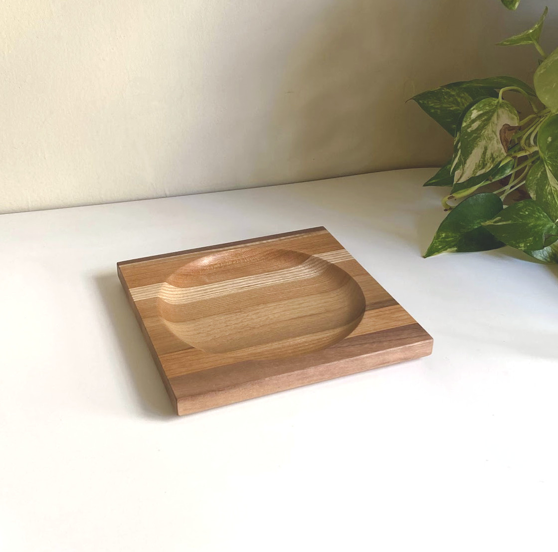 スクエアプレート　寄せ木　17cm