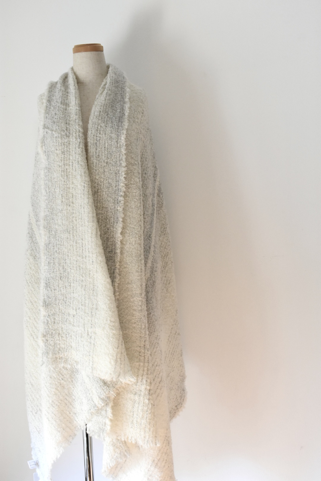 アルパカウール大判ブランケット　White