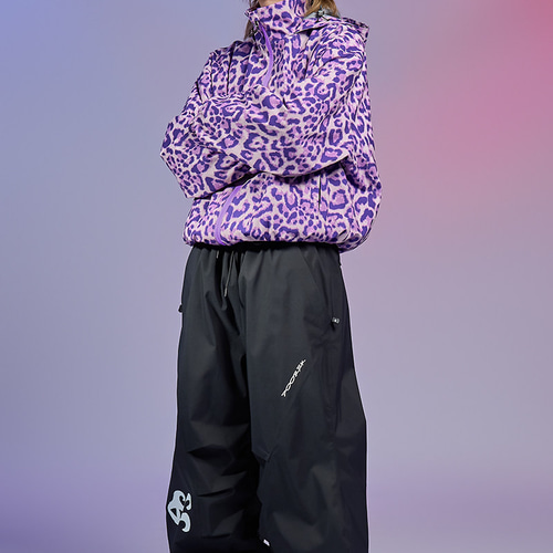 2026 スノボウェア ジャケット 紫 パープル ヒョウ柄 アウター 3L