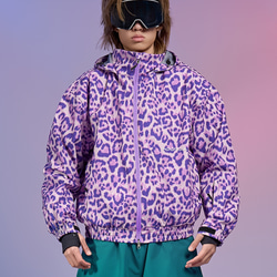 2026 スノボウェア ジャケット 紫 パープル ヒョウ柄 アウター 3L