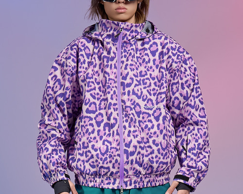 スノボ ウェア 2026 スノボウェア ジャケット 紫 パープル ヒョウ柄 アウター 3L