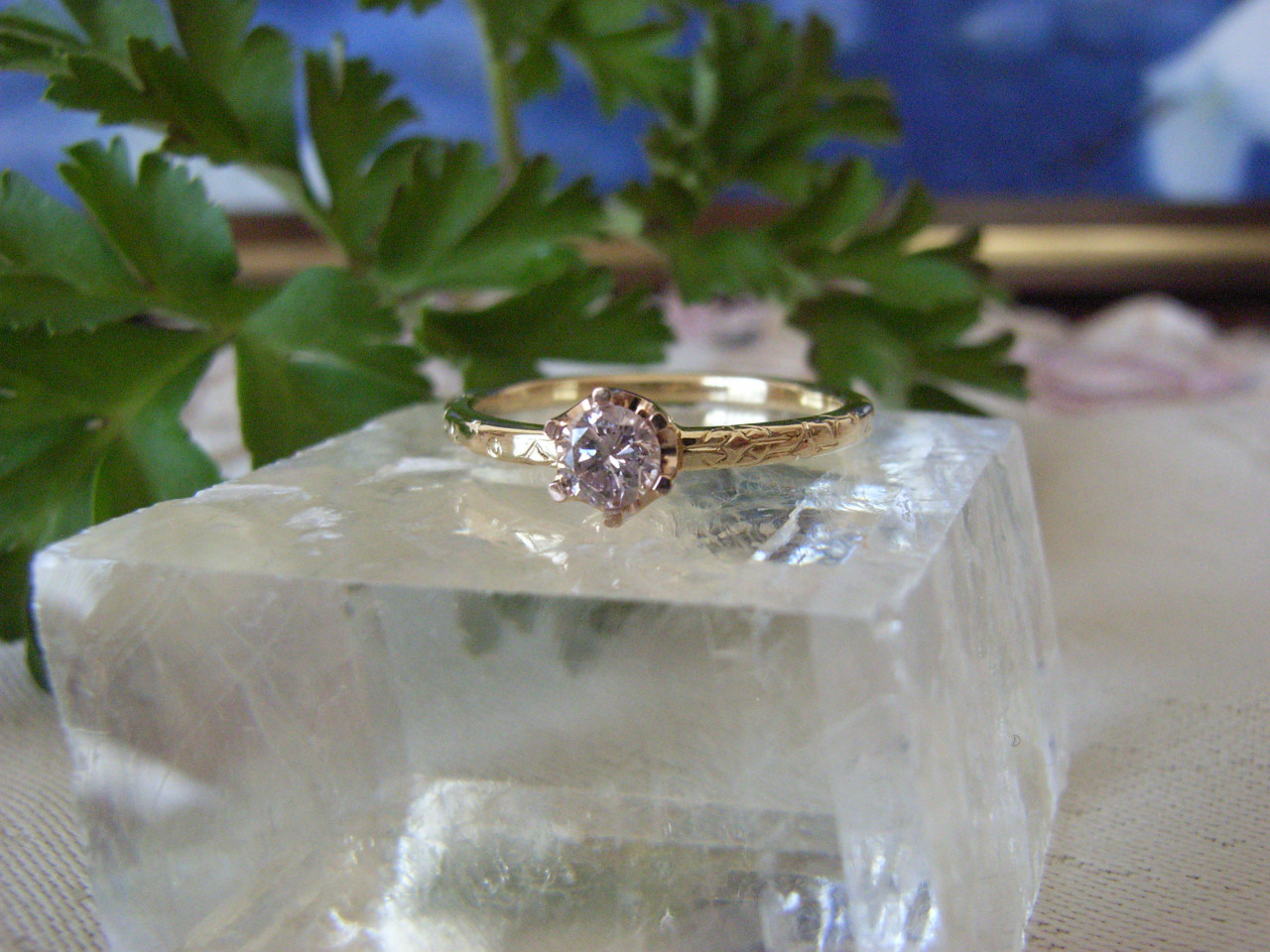 K18　ピンクダイヤモンド0.187ct　リング（3パターン）