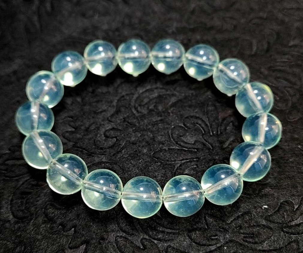 グリーンアンバー◇樹脂化石◇ブレスレット◇