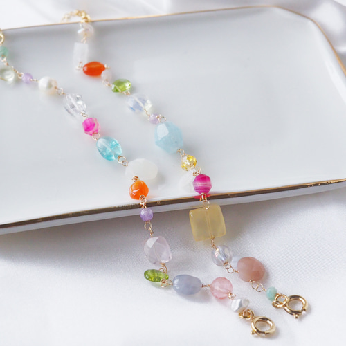 マルチ天然石ブレスレット ブレスレット Boite de maco 通販