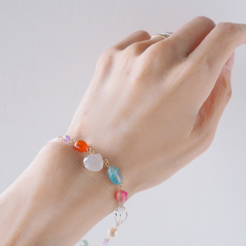 マルチ天然石ブレスレット ブレスレット Boite de maco 通販