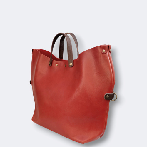 HAMANOオーストリッチ 2wayバッグA4レッド HAMANOオーストリッチ 2way