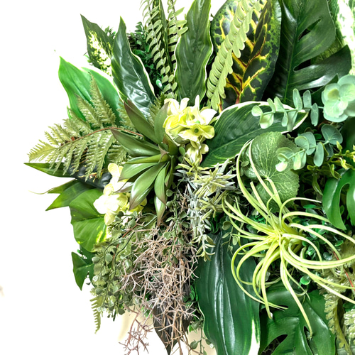 光触媒加工ウォールグリーン　フェイクグリーン壁掛け☆素敵なハイビスカス☆ 光触媒加工ウォールグリーン フェイクグリーン壁掛け♡中型♡ アート