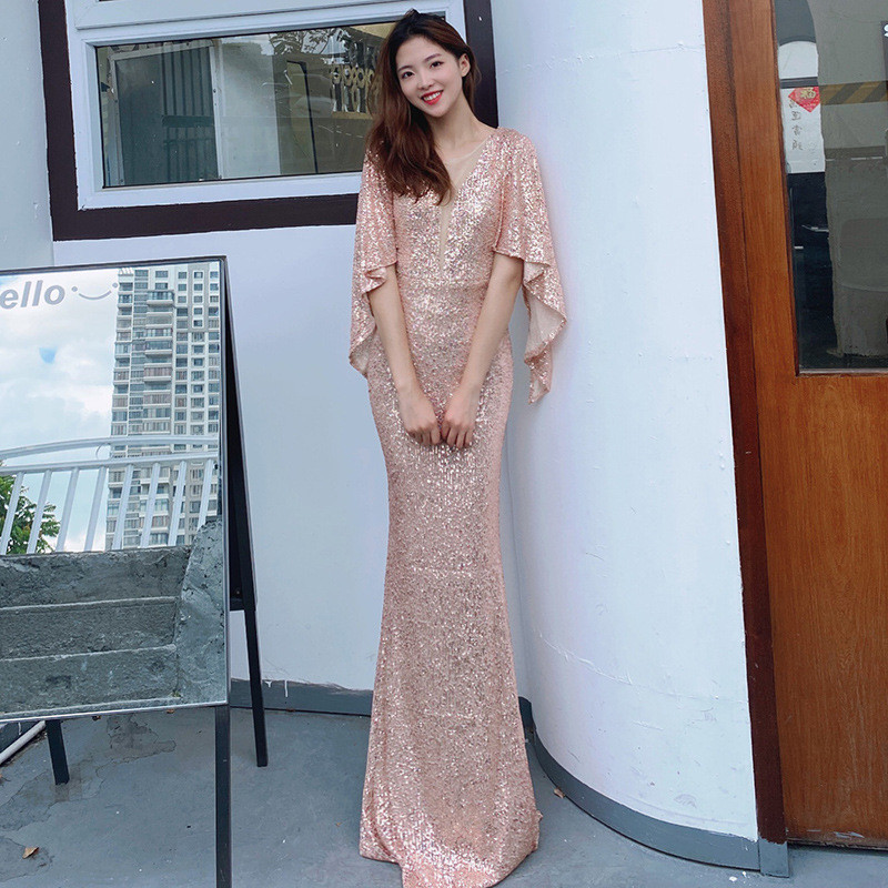 パーティードレス 白 黒 シルバー スパンコール キラキラ 韓国風 優雅 花嫁 誕生日 前撮り お呼ばれ AK817