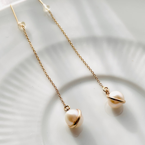 ピアス 淡水パール 一粒ピアス 14kgf 卒入学式 ギフト 天然石 6月